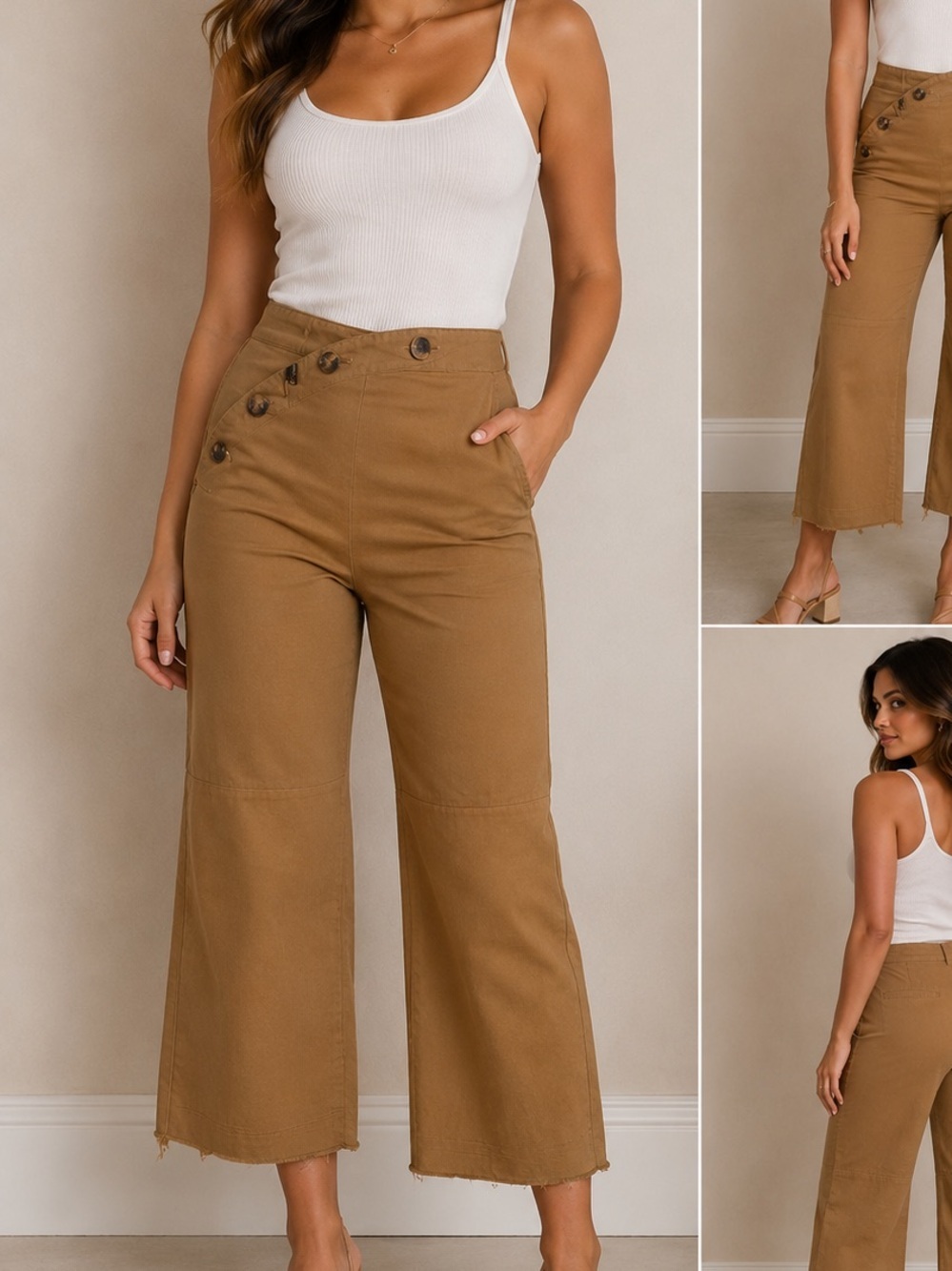 RACHEL COMEY Women’s Brown Wide Leg Pants Made in USA